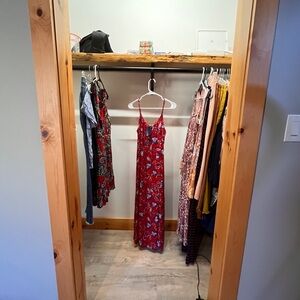 Maurices Red Floral Maxi Dress
